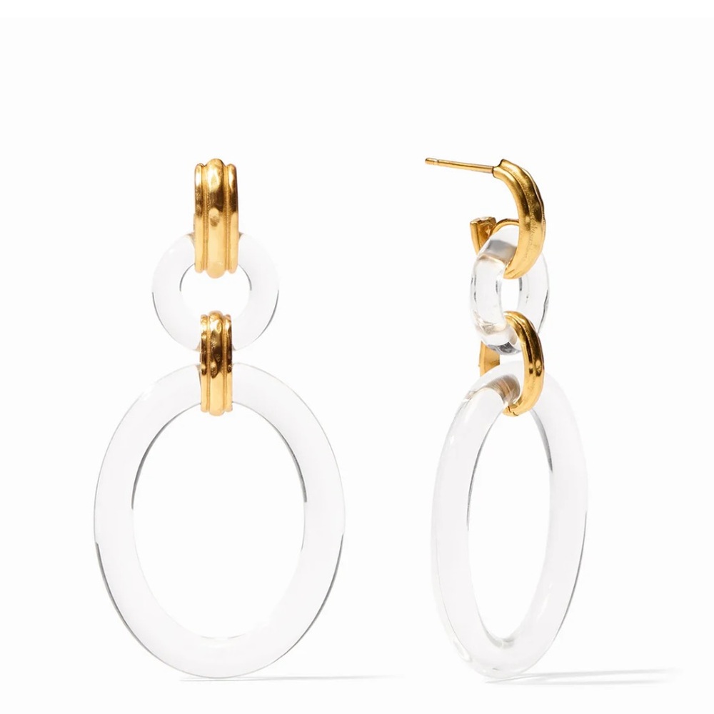 $175 Julie Vos Madison Link Earring Transparent